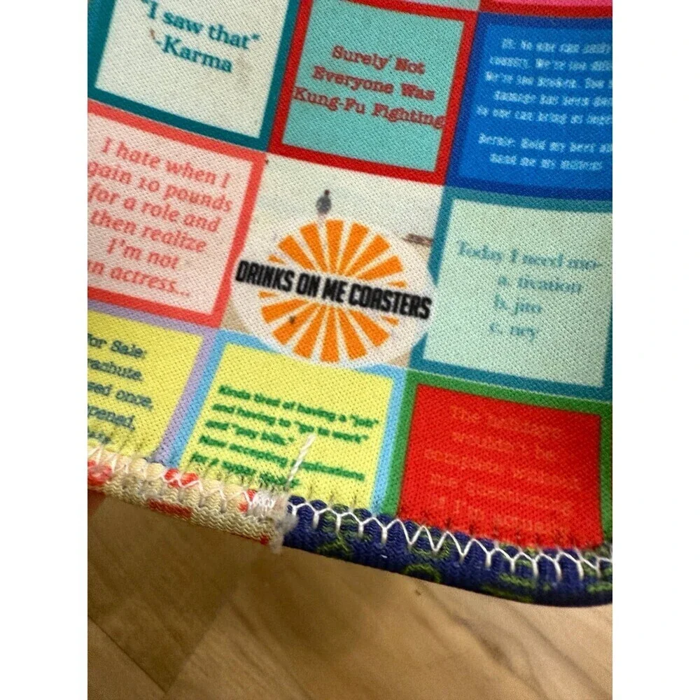 Drinks On Me Coasters Fabric Tote Holder